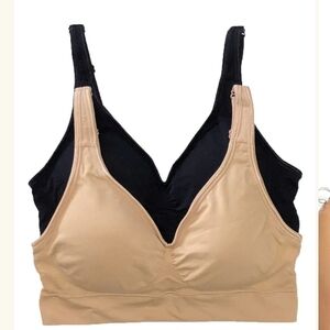 Large Felina Bralette 2-Pack - Black and Tan